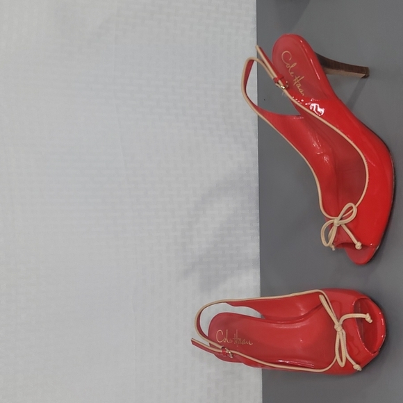 Cole Haan Nike Air patent leather peep toe heels size 9 great condition - Picture 1 of 8